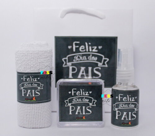 Presente Dia dos Pais Kit Personalizado Toalhinha Sacolinha