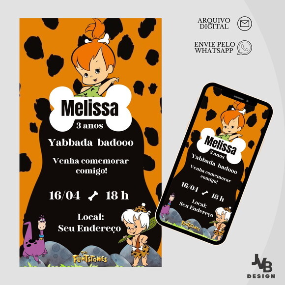 Convite Digital Flintstones