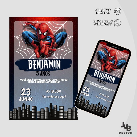Convite Digital Homem Aranha