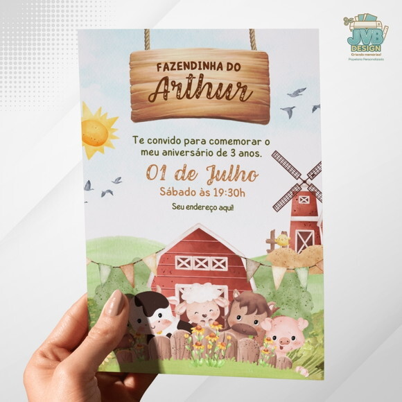 Convite Impresso Fazendinha