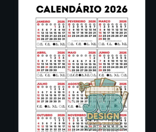 Arquivo Digital para Recorte - Calendário 2026 - pdf