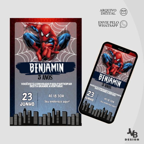 Convite Digital Homem Aranha