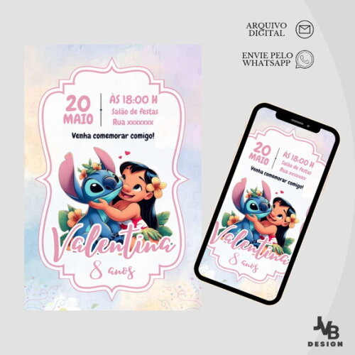 Convite Digital Lilo e Stich