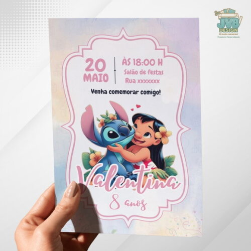 Convite Impresso Lilo e Stitch