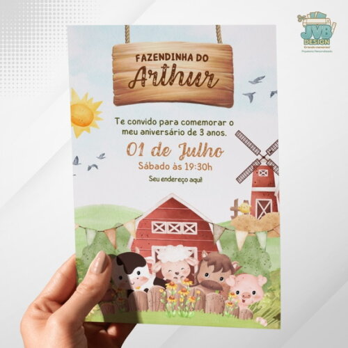 Convite Impresso Fazendinha