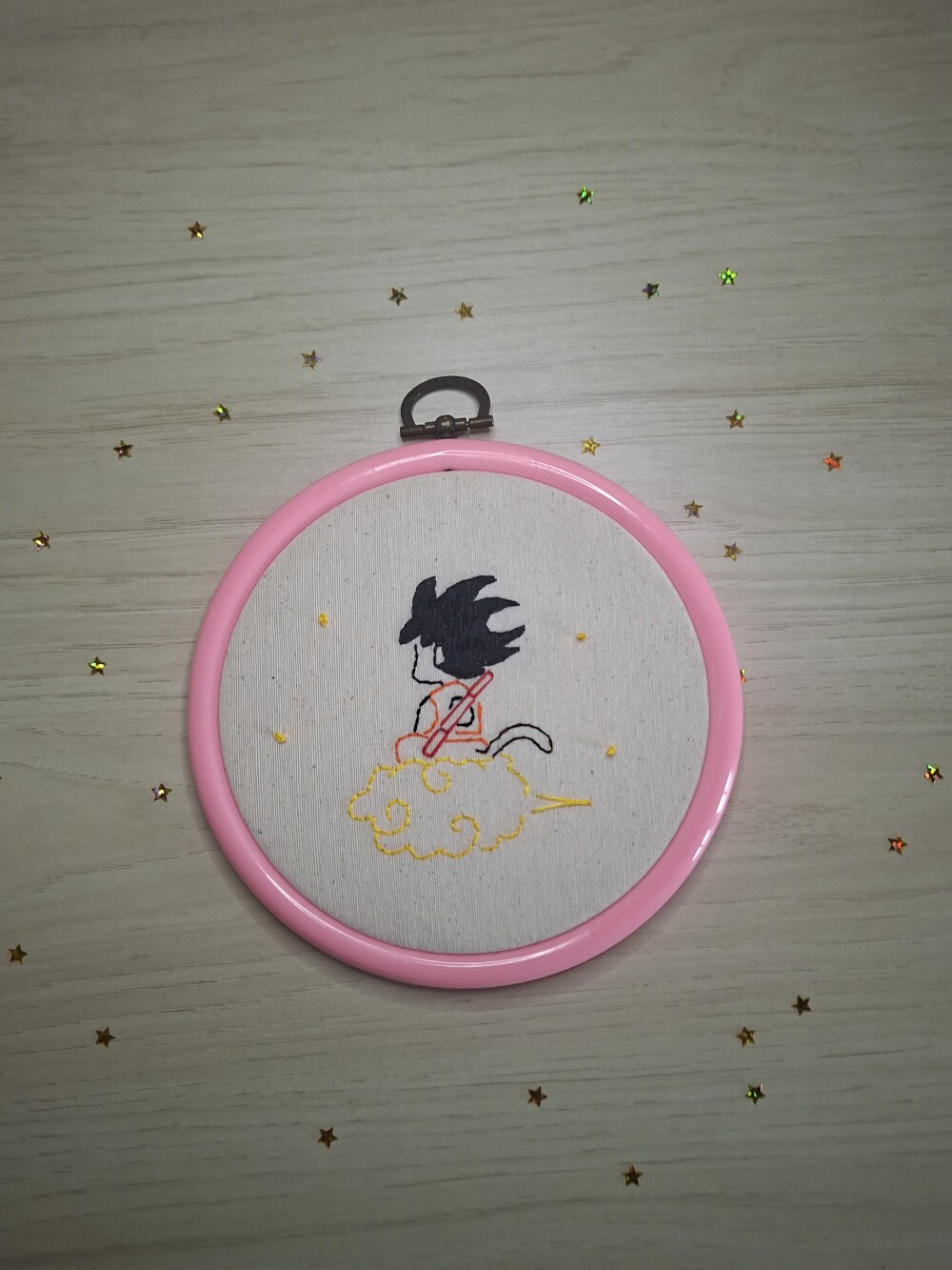 Bordado em bastidor Goku