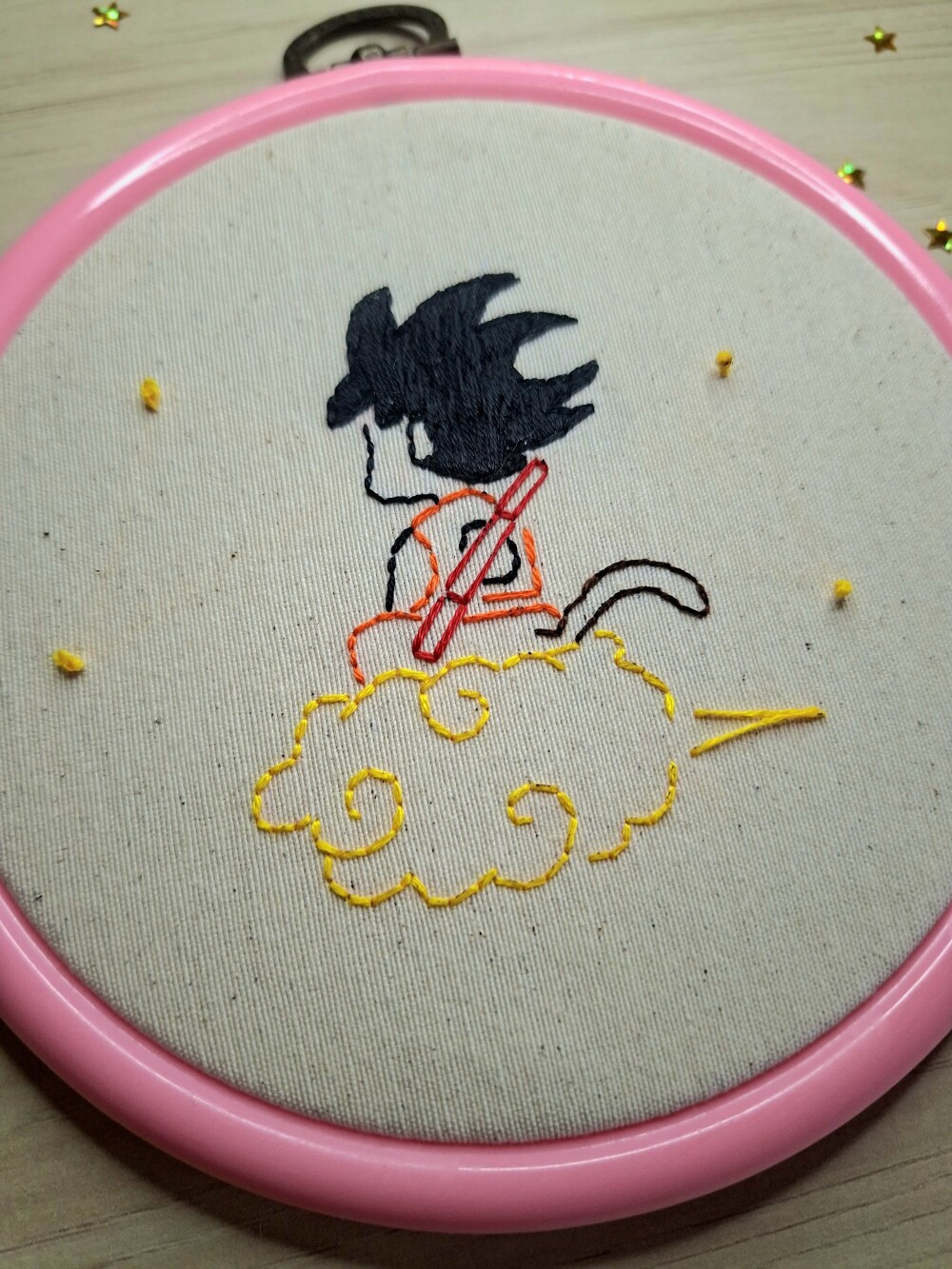 Bordado em bastidor Goku