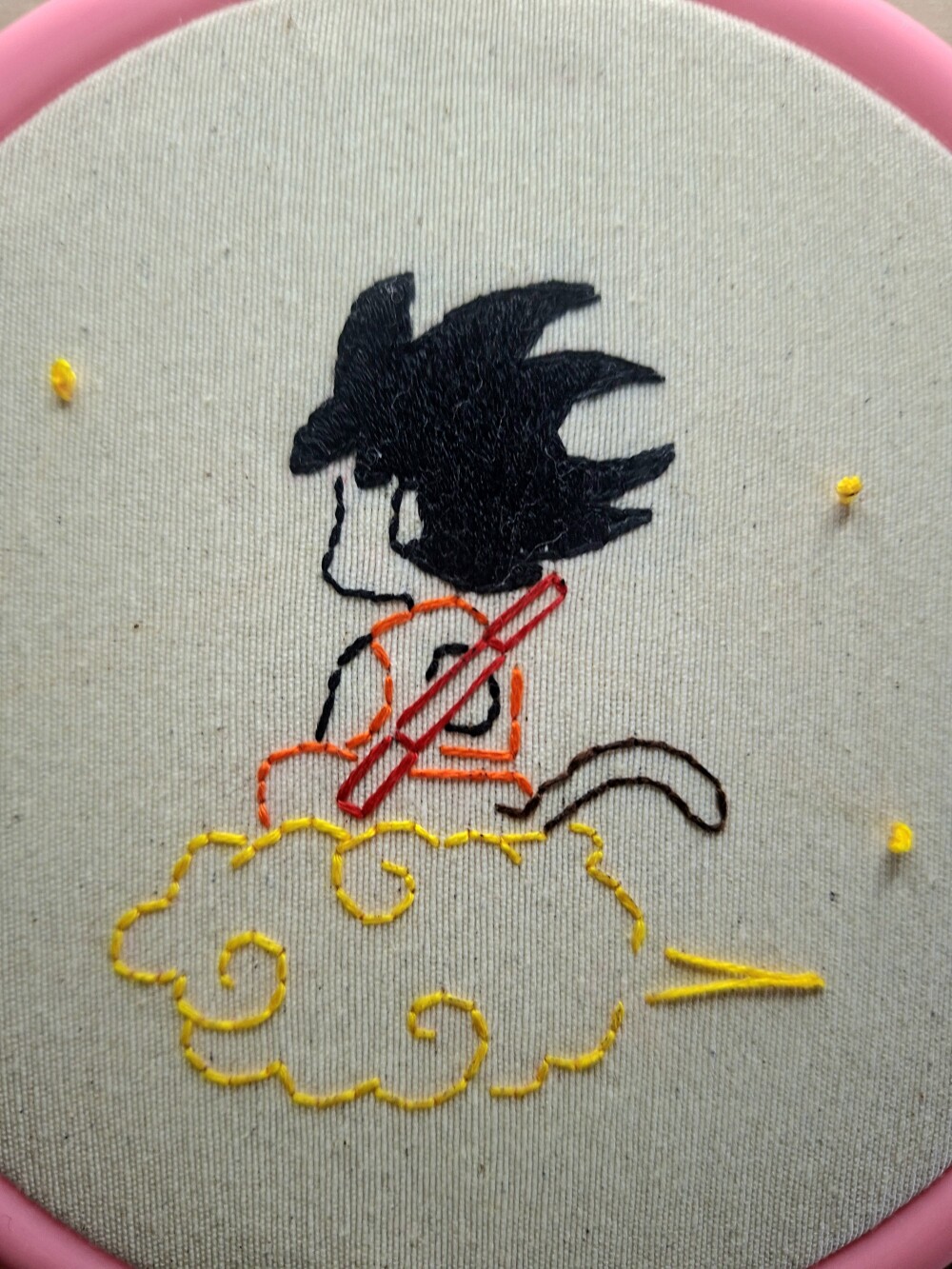 Bordado em bastidor Goku