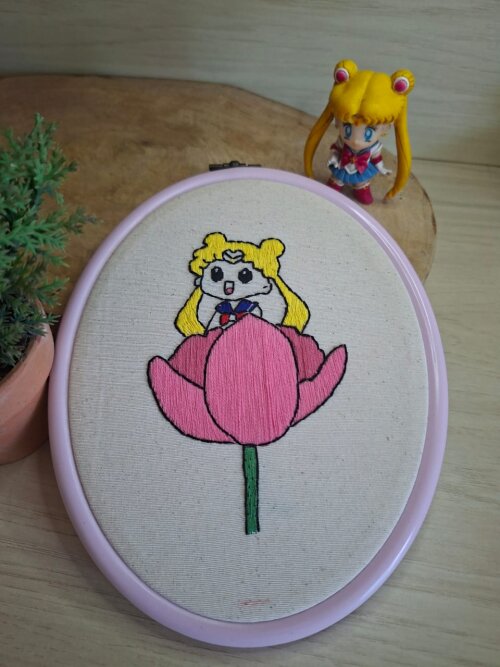 Bordado em bastidor Serena Sailor Moon