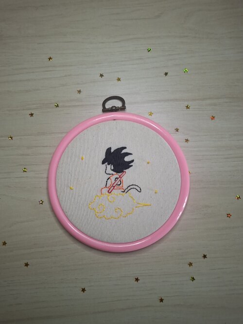 Bordado em bastidor Goku