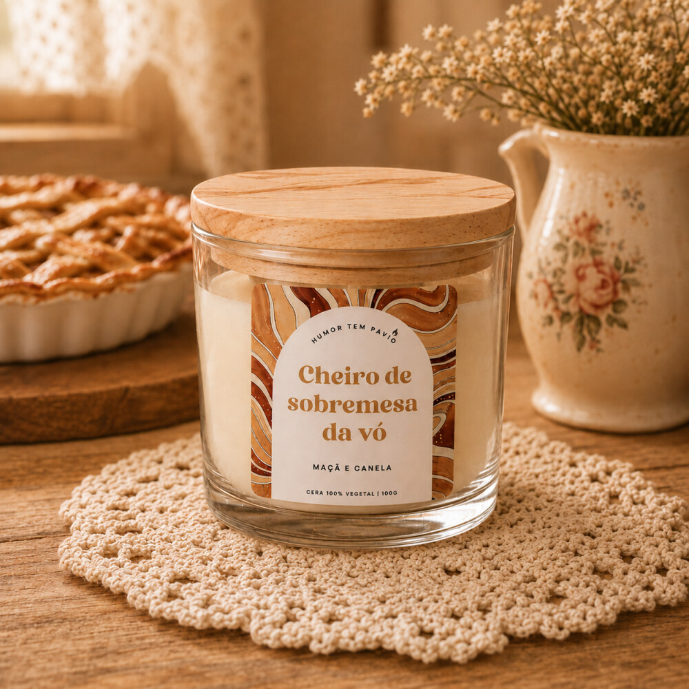 Vela aromática 100g - Maçã com canela