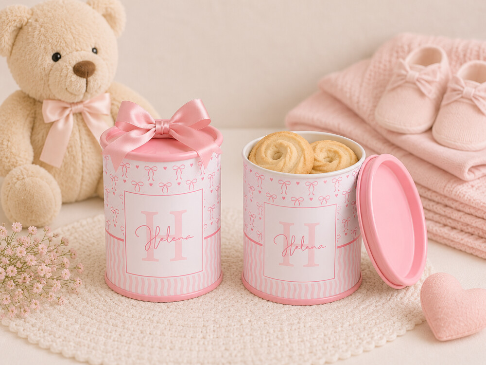 Lata Personalizada para Maternidade 6x7 cm | Nome e Inicial | Men