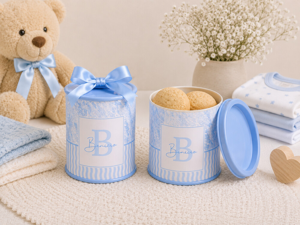 Lata Personalizada para Maternidade 6x7 cm | Nome e Inicial | Men