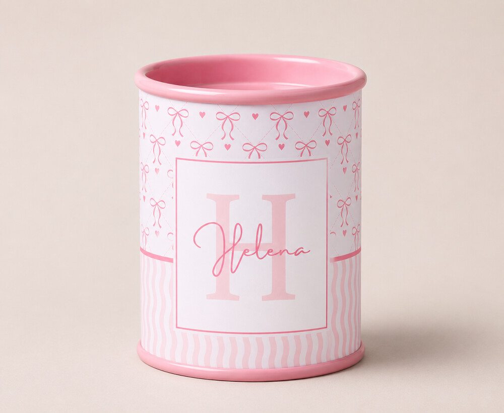 Lata Personalizada para Maternidade 6x7 cm | Nome e Inicial | Men