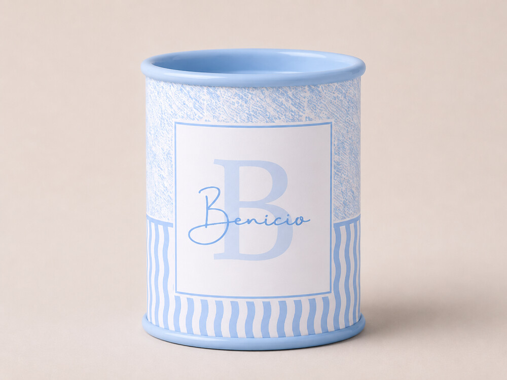 Lata Personalizada para Maternidade 6x7 cm | Nome e Inicial | Men