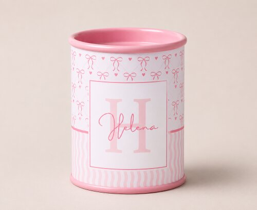 Lata Personalizada para Maternidade 6x7 cm | Nome e Inicial | Men
