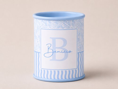 Lata Personalizada para Maternidade 6x7 cm | Nome e Inicial | Men