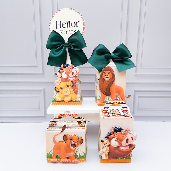 Kit Caixas O Rei Leão Personalizado PEGUE E MONTE  Lembrancinha 