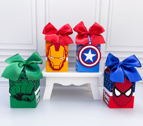 Kit Caixas Herois  Personalizado PEGUE E MONTE  Lembrancinha de F