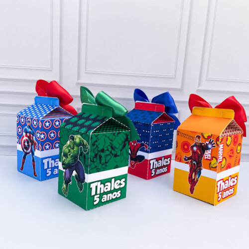 Kit Caixas Herois  Personalizado PEGUE E MONTE  Lembrancinha de F