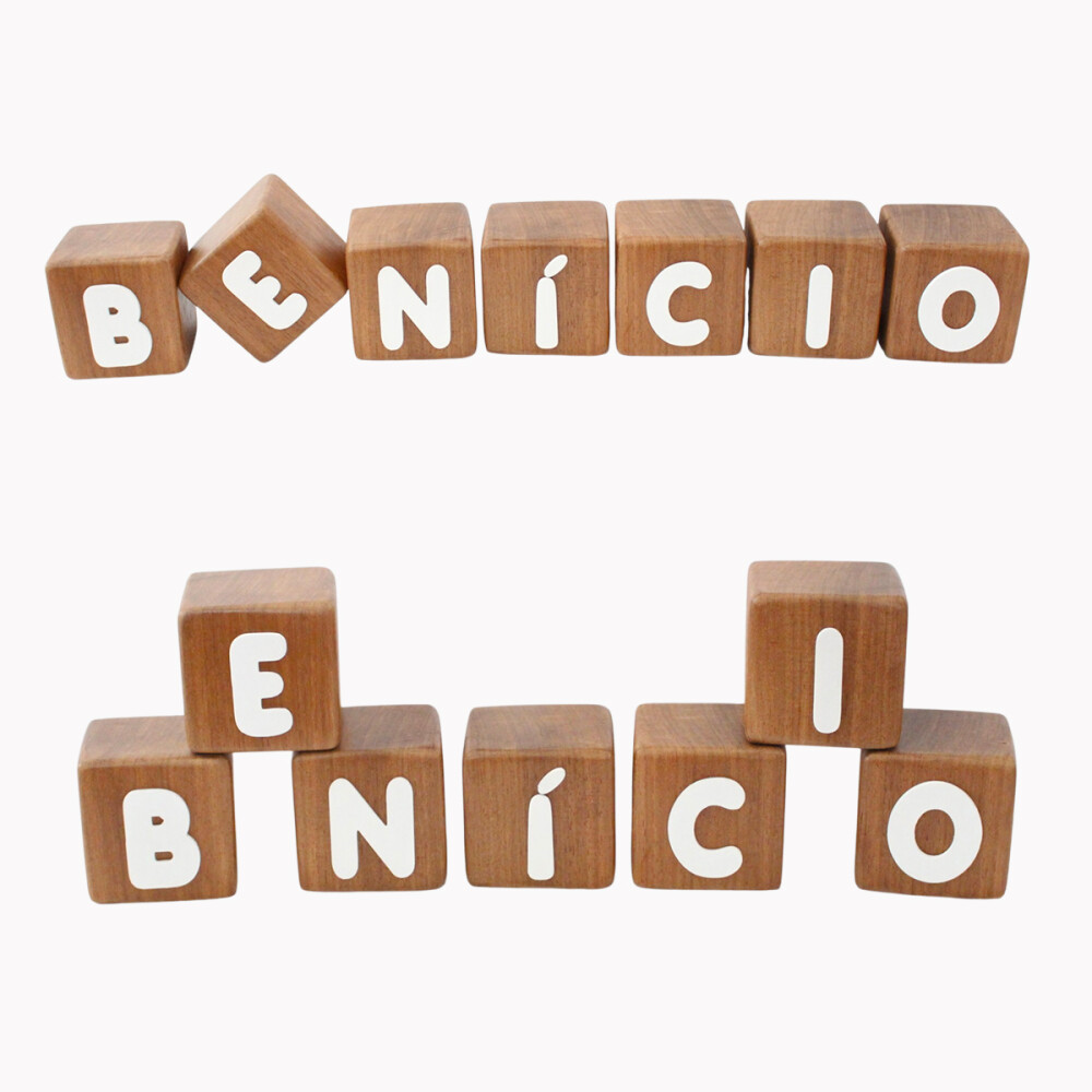 Cubos de Madeira Cedrinho Cubos com Nome Decoração Infantil