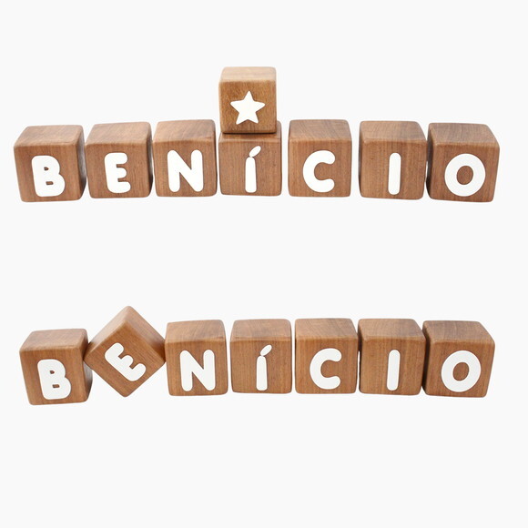 Cubos de Madeira Cedrinho Cubos com Nome Decoração Infantil