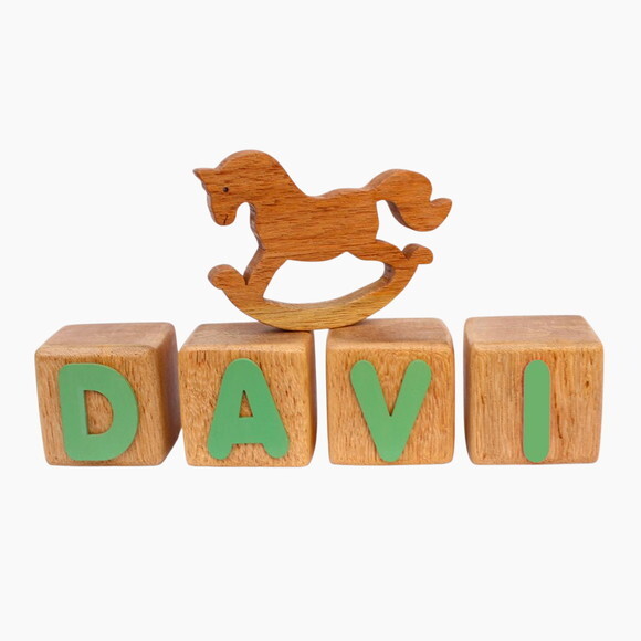 Cubos de Madeira Cedrinho Cubos com Nome Decoração Infantil