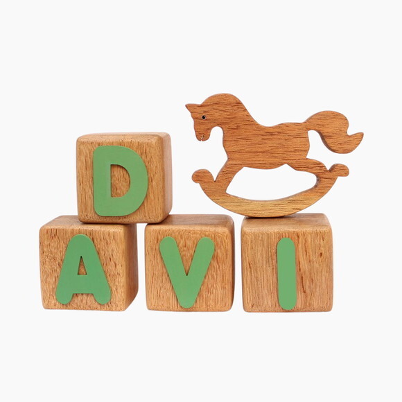 Cubos de Madeira Cedrinho Cubos com Nome Decoração Infantil