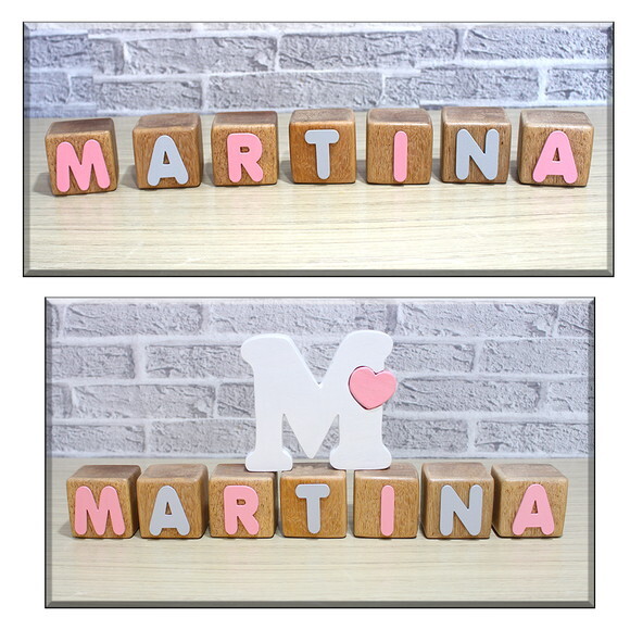 Cubos de Madeira Cedrinho Cubos com Nome, Letras Decorativas