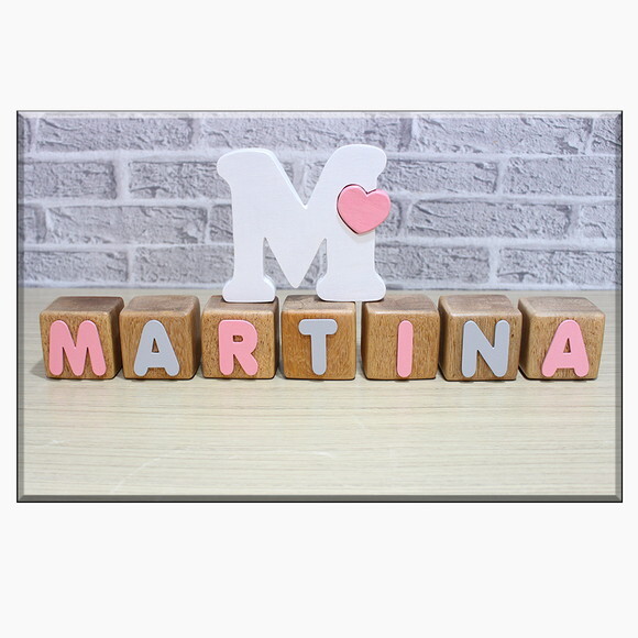 Cubos de Madeira Cedrinho Cubos com Nome, Letras Decorativas