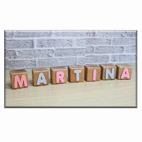 Cubos de Madeira Cedrinho Cubos com Nome, Letras Decorativas