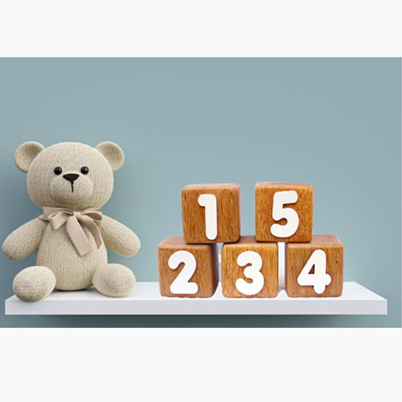 Cubos de Madeira Cedrinho Cubos Numerais Decoração Bebe