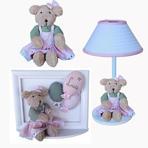 Kit Decoração Bebe, Ursinha 30 cm