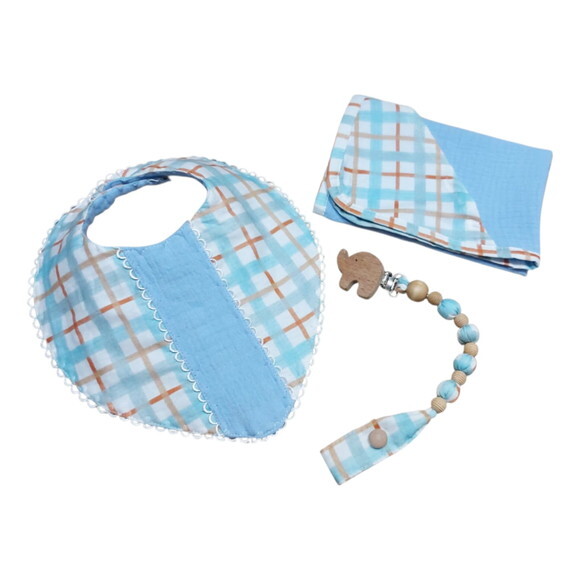Kit Elefantinho Azul, Kits Delicados para Bebes.