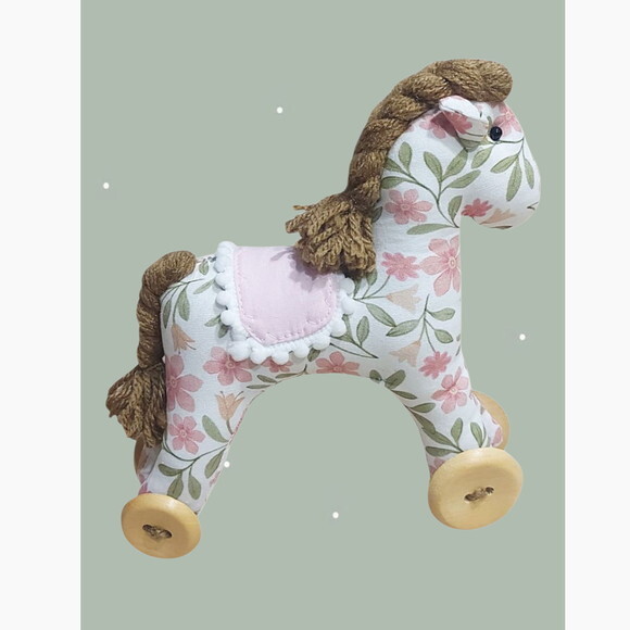 Nome 3d com Cavalinhos de Tecidos Floral Decoração Infantil