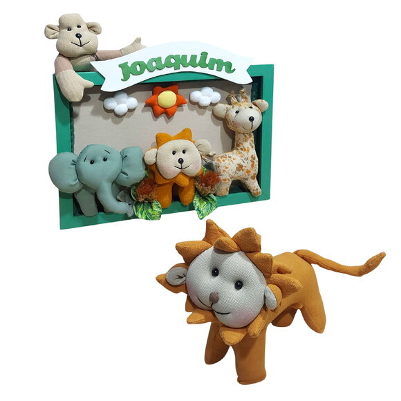 Porta Maternidade Safari com Bichinhos da Floresta.