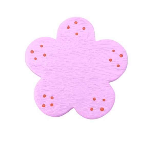 Puxador Flor Rosa Decoração Quarto Bebe, Madeira Pintada
