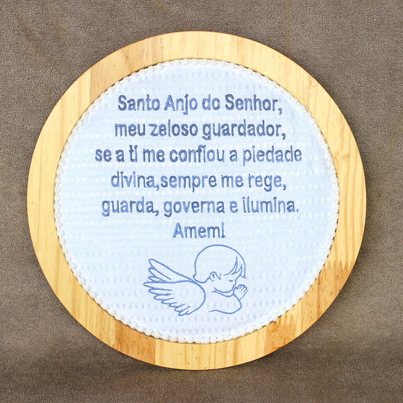 Quadrinho Bordado Santo Anjo do Senhor, Porta Maternidade