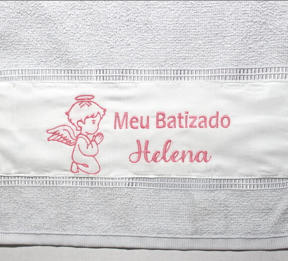 Toalha Batizado Bordada, Personalizada com Nome e Data