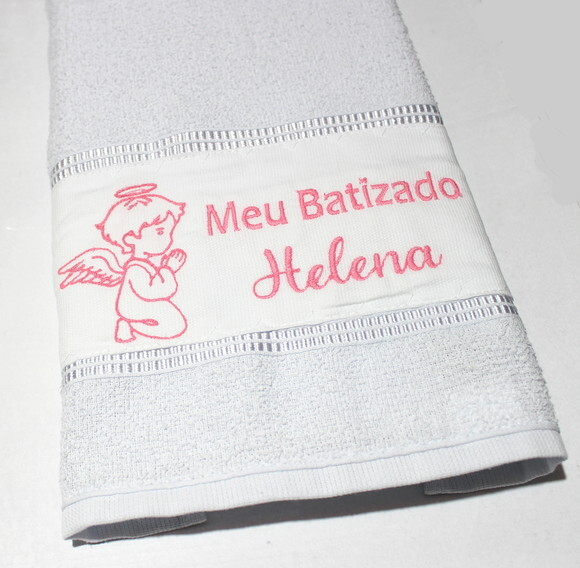Toalha Batizado Bordada, Personalizada com Nome e Data