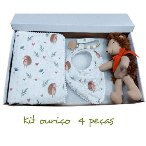 Kit Baby Ouriço com Manta, Kits Delicados para Bebes.