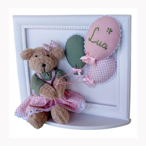 Kit Decoração Bebe, Ursinha 30 cm