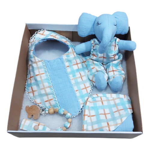 Kit Elefantinho Azul, Kits Delicados para Bebes.