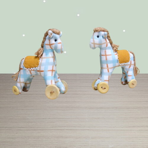 Nome 3d em mdf com Cavalinhos de Tecidos Decoração Infantil