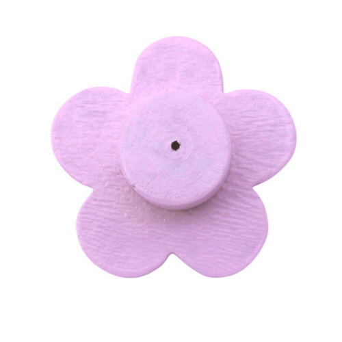 Puxador Flor Rosa Decoração Quarto Bebe, Madeira Pintada