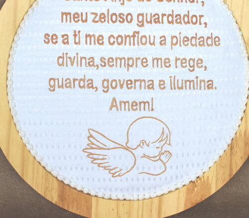 Quadrinho Bordado Santo Anjo do Senhor, Porta Maternidade