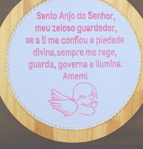 Quadrinho com Bordado Santo Anjo do Senhor