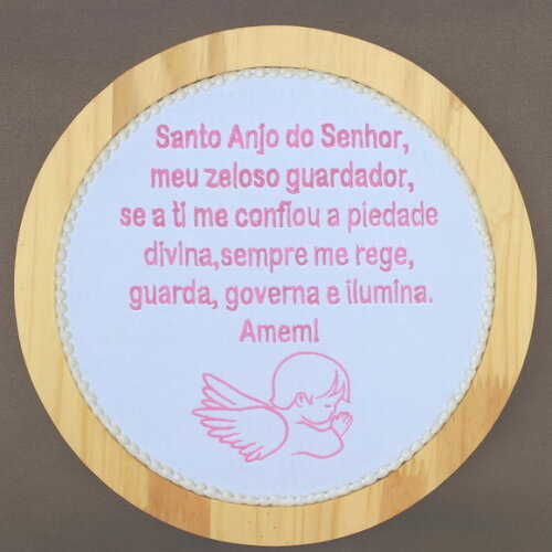 Quadrinho com Bordado Santo Anjo do Senhor