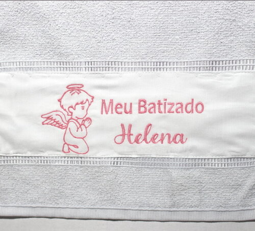 Toalha Batizado Bordada, Personalizada com Nome e Data