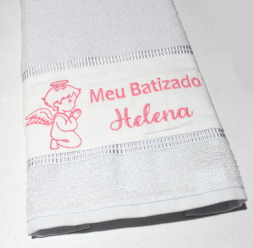 Toalha Batizado Bordada, Personalizada com Nome e Data